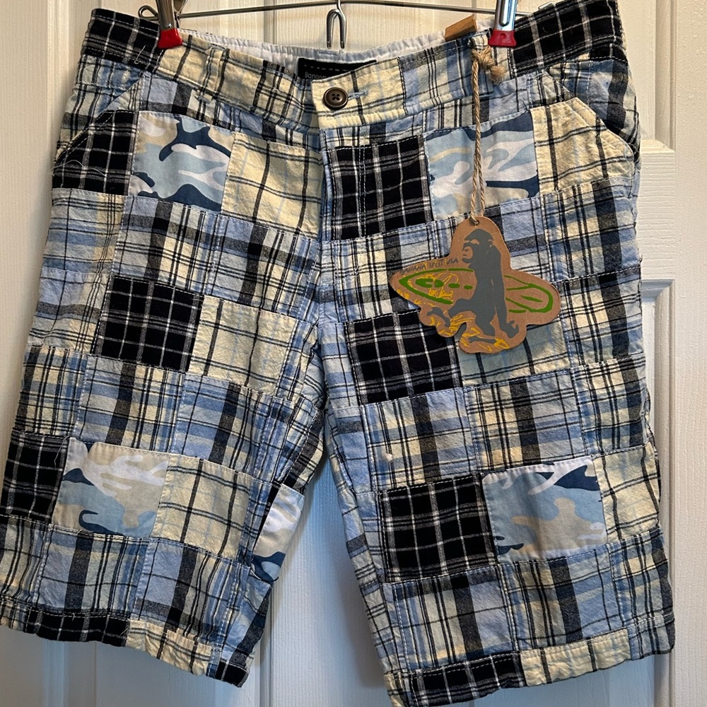 NWT Banana split USA plaid shorts.